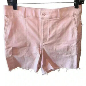 Loft size 2,  30” high waist cargo shorts in a‎ salmon pink. NWOT.
